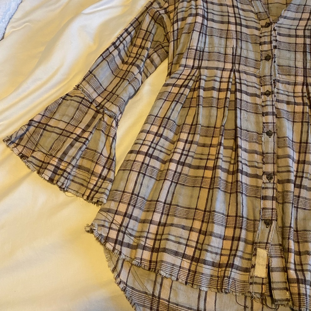 Free People Mary Anne Plaid Buttondown - Picture 5 of 9